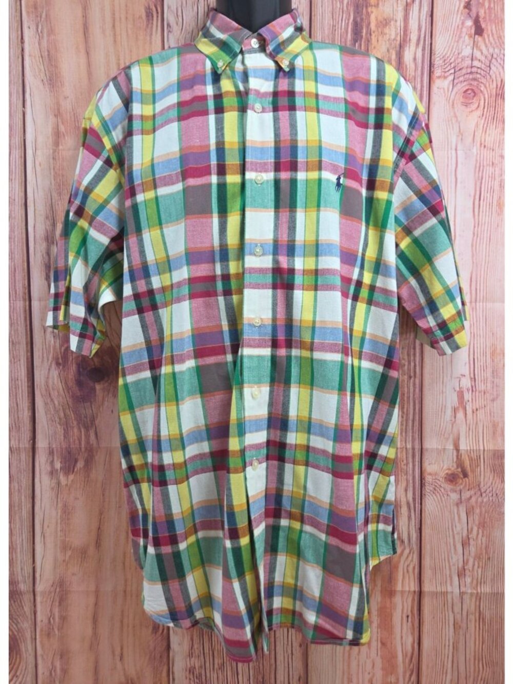 Ralph Lauren Mens Multicolor Plaid Button-Down Shirt Large